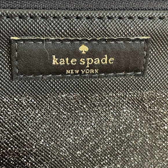 Kate Spade Haven Lane Little Shiloh Black Glitter Stripe Women's Cosmetics Bag - Picture 3 of 9